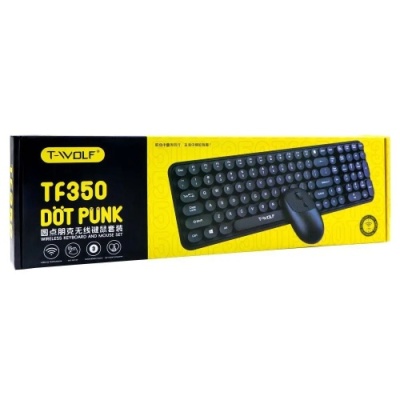 бездротова клавіатура і миша twolf tf350 colorful (чорний) 
