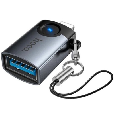 перехідник otg hoco ua46 lightning - usb2.0 (46pc) (сірий) 