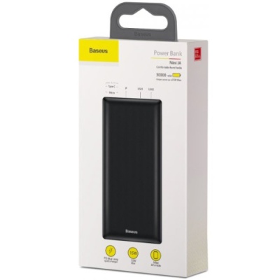 додаткова батарея power bank baseus mini ja 15w 30000mah black (ppjan-c01) 