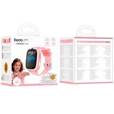 дитячий смарт-годинник hoco y106 4g (рожевий) 