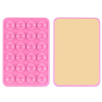 Купить силіконова тримач-присоска телефону sticker side silicone (3m килимок липучка) (рожевий) онлайн