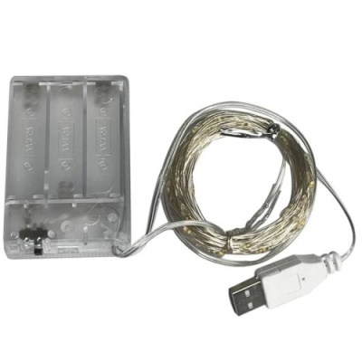 гірлянда №18 стрічка 10м (кольорова/usb/на батарейках 3*аа) 