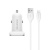 Автомобільний Зарядний Пристрій Borofone BZ12 2USB/2.4A + (USB - Lightning) (Білий)