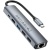 usb hub borofone dh16 6-в-1 type-c to hdmi+pd+usb3.0+usb2.0*2+rj45(l=0.15m) (сірий) 