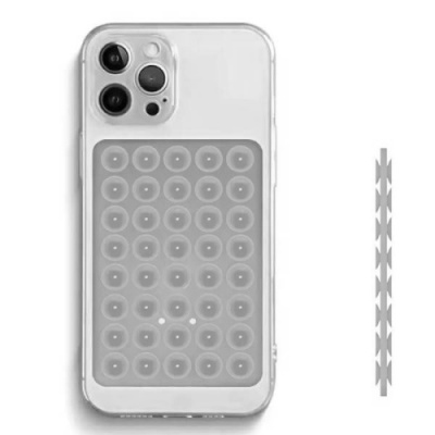 Купить силіконова тримач-присоска двостороння для телефону double side silicone (100*64мм) (сірий) онлайн