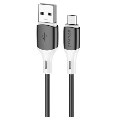 кабель borofone bx79 silicone usb - microusb 2.4a/1m (чорний) 