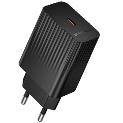 мережевий зарядний пристрій borofone bas73a 1type-c/20w/pd (чорний) 