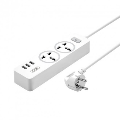 мережевий подовжувач xo wl04 eu 10a extension cord socket 1.8m (бiлий) 