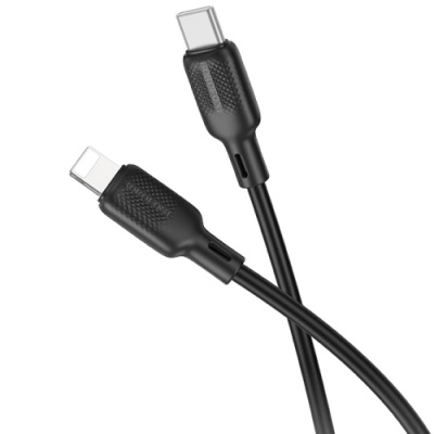 кабель borofone bx113 silicone type-c - lightning pd27w/1m (чорний) 