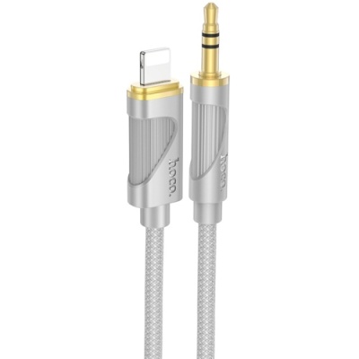 кабель aux hoco upa30 3.5mm(male) - lightning(male) 1m (сірий) 