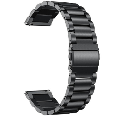 ремінець універсальний stainless steel для samsung/amazfit/xiaomi (20mm) (black) 