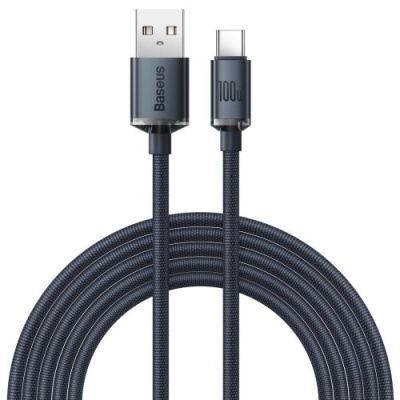 кабель baseus crystal shine usb - type-c 100w/2m (cajy000501) (black) 