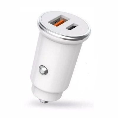 Автомобільний Зарядний Пристрій XO CC25 1USB/QC3.0 + 1Type-C/25W/PD (Білий)