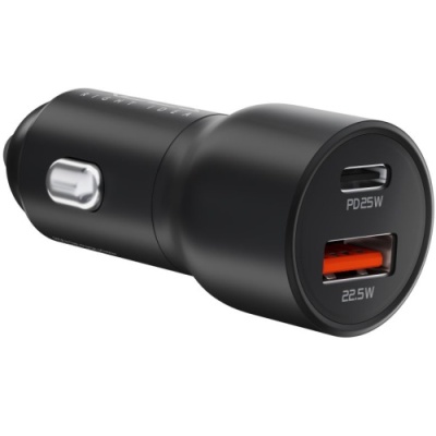 Автомобільний Зарядний Пристрій Ridea RCC-47110 QPow Pro 1USB/1USB-C PD/QC 47.5W (Чорний)