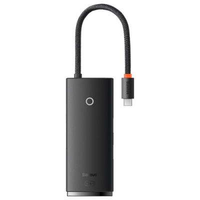 usb hub baseus lite series docking station (type-c to hdmi+usb3.0*3+pd) (wkqx040001) black 