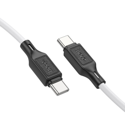 кабель hoco x90 cool silicone (pd) type-c - type-c 60w 3a/1m (білий) 
