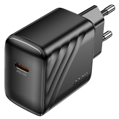 мережевий зарядний пристрій hoco cs24a 1type-c/25w/pd (чорний) 