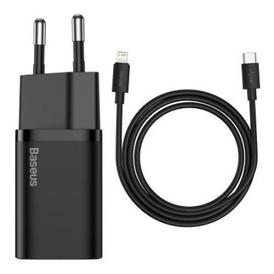 мережевий зарядний пристрій baseus super si (tzccsup-b01) 1type-c/20w/pd + (type-c - lightning) 1m (чорний) 