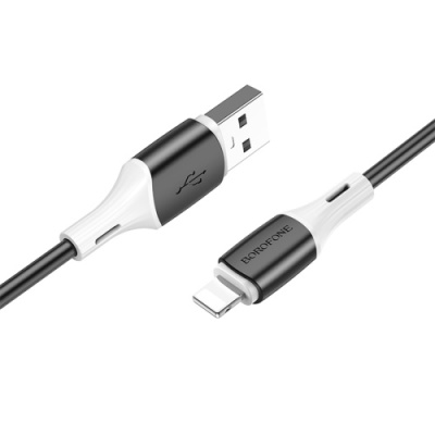 кабель borofone bx79 silicone usb - lightning 2.4a/1m (чорний) 