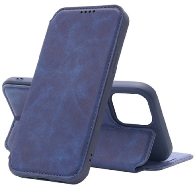 Купить чохол-книжка fitow leather для apple iphone 12 pro max - dark blue онлайн
