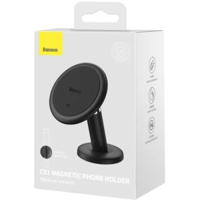 Автотримач Baseus C01 Magnetic Stick-on (black)