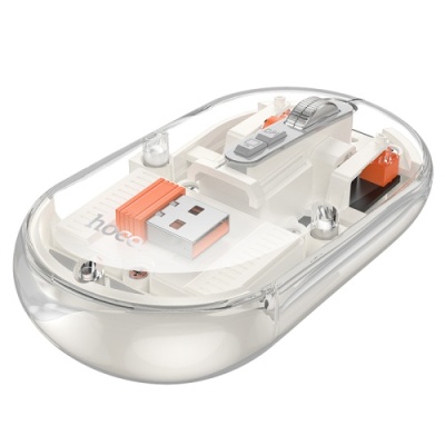 мишка бездротова hoco gm35 general dual-mode silent (battery version) (білий) 