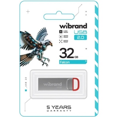 usb флеш-накопичувач wibrand 32gb falcon (червоний) 