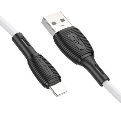 кабель borofone bx86 usb - lightning 2.4a/1m (білий) 
