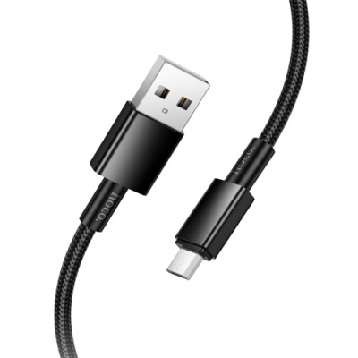 кабель hoco x119 usb - microusb 2.4a/1m (чорний) 