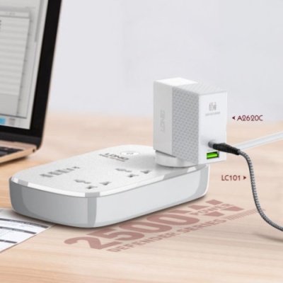 мережевий подовжувач ldnio scw3451 3 ports / pd / 3usb / 1 qc 3.0 1 / type-c / wifii (white) 