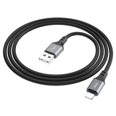 кабель hoco x86 silicone usb - lightning 2.4a/1m (чорний) 