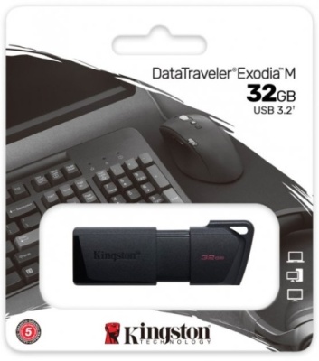 usb флеш-накопичувач kingston data tr exodia m 32gb 3.2 (чорний) 