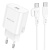 мережевий зарядний пристрій borofone ba82a power 1type-c/25w/pd + (type-c - type-c) (білий) 