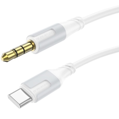 кабель aux borofone bl19 3.5mm(male) - type-c(male) 1m (білий) 