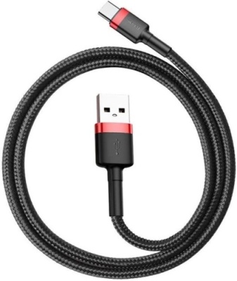 кабель baseus cafule usb - type-c 3.0a/0.5m (catklf-a91) (black-red) 