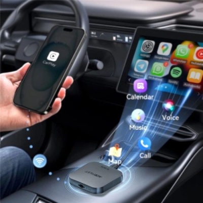 Адаптер бездротовий автомобільний ACEFAST QC2 (CarPlay/Android Auto/адаптер Type-C) (сірий)