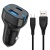 Автомобільний Зарядний Пристрій SkyDolphin SZ19T 1USB/20W/QC3.0 + 1Type-C/20W/PD + (USB - Type-C) (Чорний)