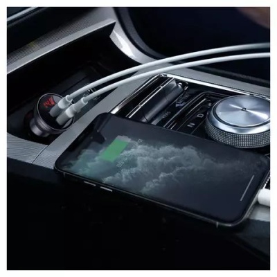 Автомобільний Зарядний Пристрій Baseus Digital Display Dual (CCBX-0G) 2USB/24W/4.8A (Grey)