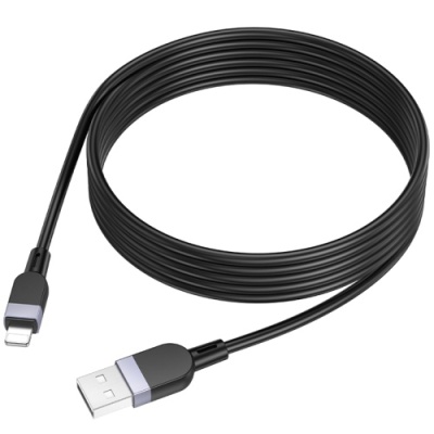 кабель hoco x109 silicone usb - lightning 2.4a/2m (чорний) 
