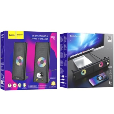 колонки для комп'ютера hoco ds32 plus combined colorful speaker (bluetooth) (чорний) 