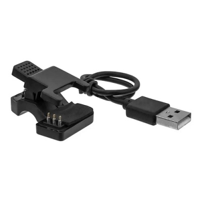 зарядний пристрій для смарт-годинника прищіпка (3 pin) 3mm* (чорний) 