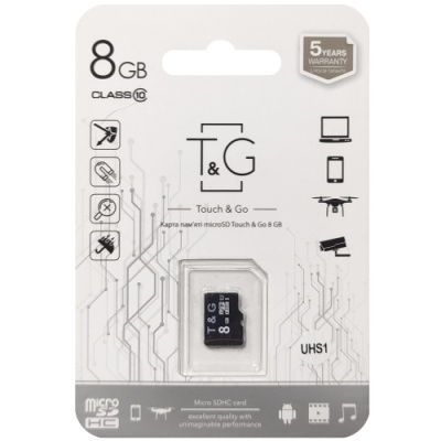 карта пам'яті tg microsdhc 8gb uhs-1 10 class (чорний) 