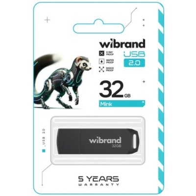 usb флеш-накопичувач wibrand 32gb mink (чорний) 