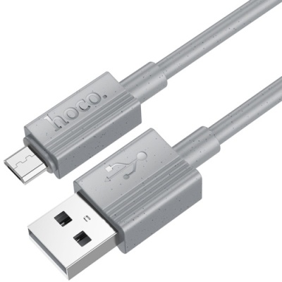 кабель hoco x107 usb - microusb 2.4a/1m (сірий) 