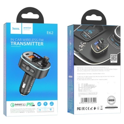 FM Модулятор Hoco E62 Fast PD20W+QC3.0 (Чорний)
