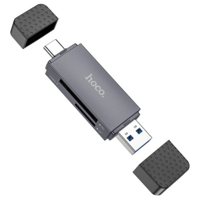картрідер hoco hb45 spirit 2-in-1 usb3.0/type-c (сірий) 