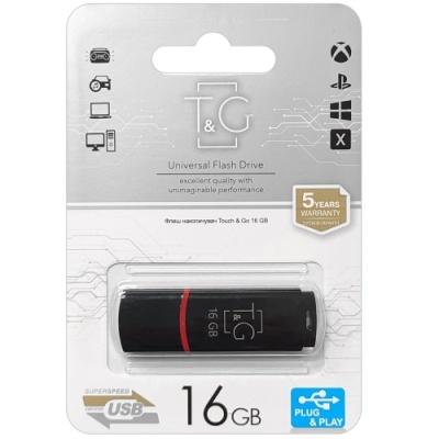 usb флеш-накопичувач t&g 16gb classic 011 (чорний) 