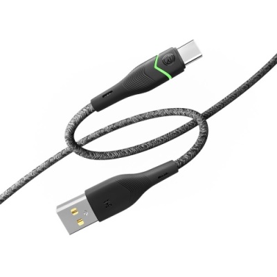 кабель ridea rc-rl15 rgb light usb - type-c 3a 1.2m (чорний) 