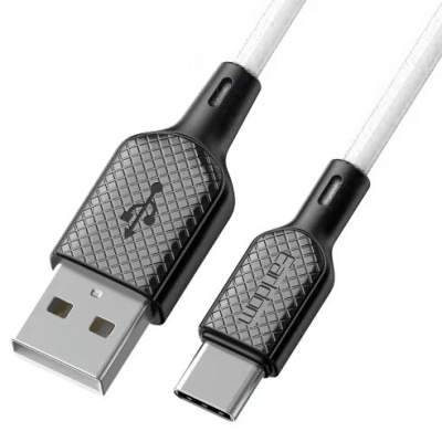 кабель earldom ec-154c soft silicone usb - type-c 3a/1m (білий) 