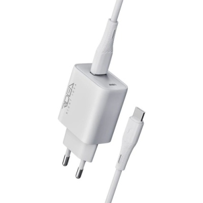 мережевий зарядний пристрій ridea rw-18121 rapid 1usb qc 18w+type-c (бiлий) 